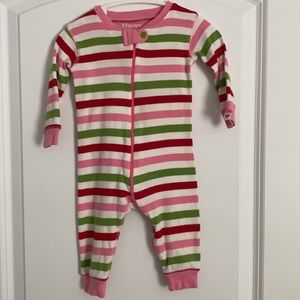 🟧$5 ADD-ON🟧 HATLEY • Baby Pajamas 3-6 months Pink Holiday Stripes Coverall